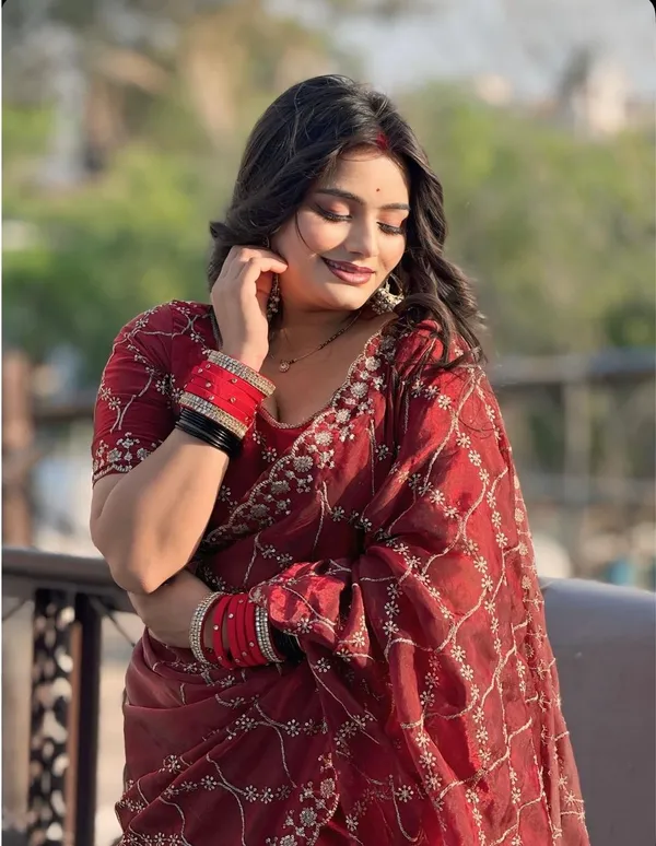 Maroon_Georgette_Saree_with_Intricate_Zari_&_Sequin_Embroidery