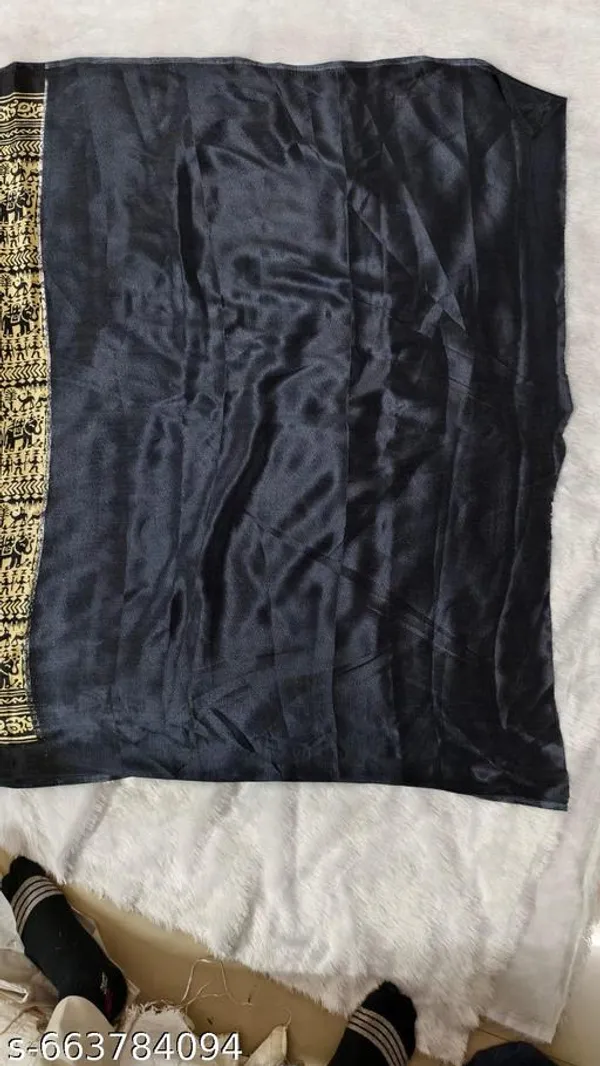 Black_Special_Silk_Print_Saree_For_Daily_And_Partywear_And_Uniform_Saree_Small_Figar_Saree