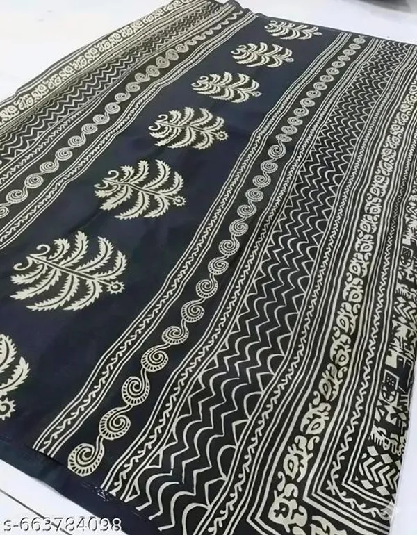 Black_Special_Silk_Print_Saree_For_Daily_And_Partywear_And_Uniform_Saree_Small_Figar_Saree