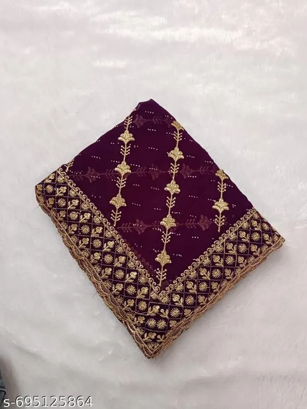 Wine_Kamli_Designer_Cutwork_Fancy_Siroski_Work_Saree_With_Blouse