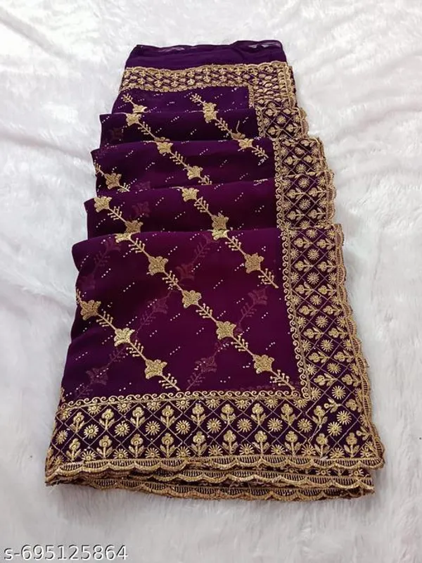 Wine_Kamli_Designer_Cutwork_Fancy_Siroski_Work_Saree_With_Blouse