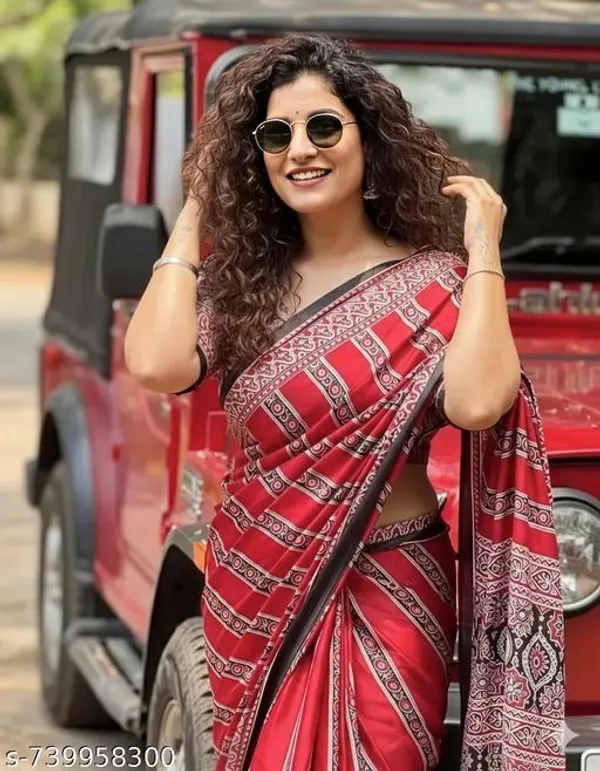 Maroon_Ajrakh_Printed_Soft_Crape_Silk_Natural_Print_Saree