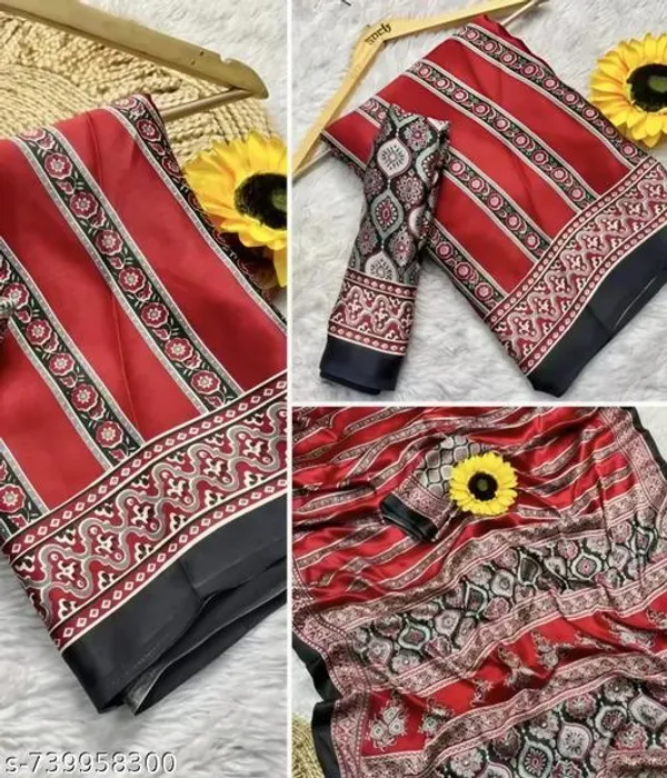 Maroon_Ajrakh_Printed_Soft_Crape_Silk_Natural_Print_Saree