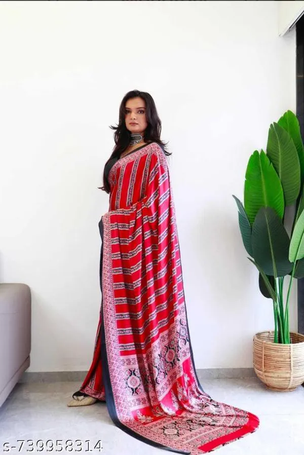 Maroon_Ajrakh_Printed_Soft_Crape_Silk_Natural_Print_Saree