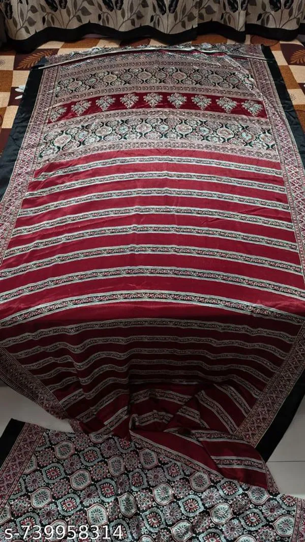 Maroon_Ajrakh_Printed_Soft_Crape_Silk_Natural_Print_Saree