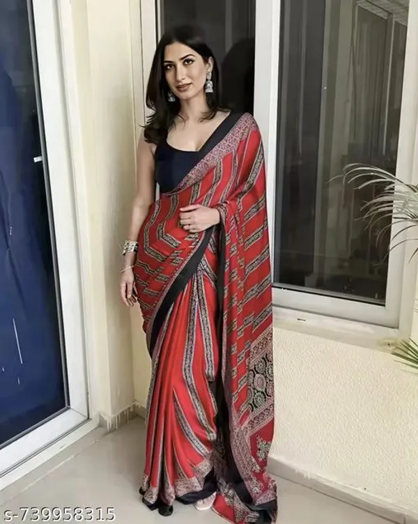 Maroon_Ajrakh_Printed_Soft_Crape_Silk_Natural_Print_Saree