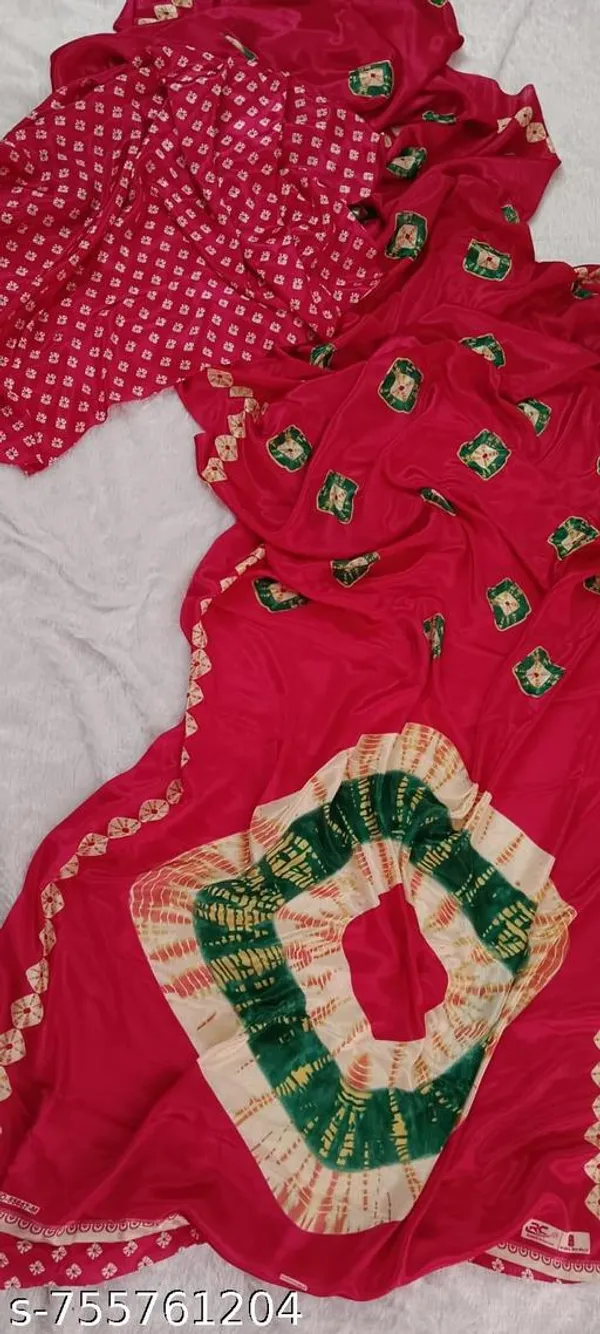 Pink_Trending_New_Designer_Bandhani_Print_Saree_With_Fancy_Blouse