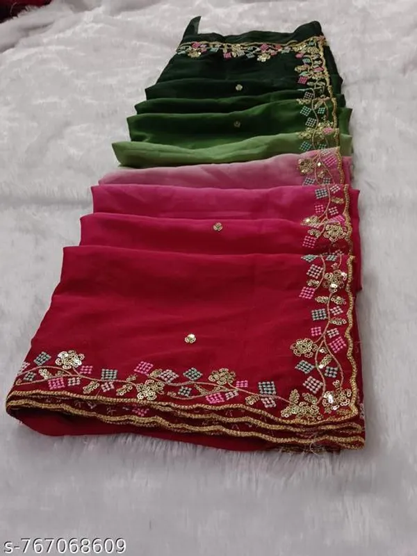 Pure_Georjette_Chiffon_Ombre_Saree_With_Multi_Sequence_Embroidery_Matching_Blouse