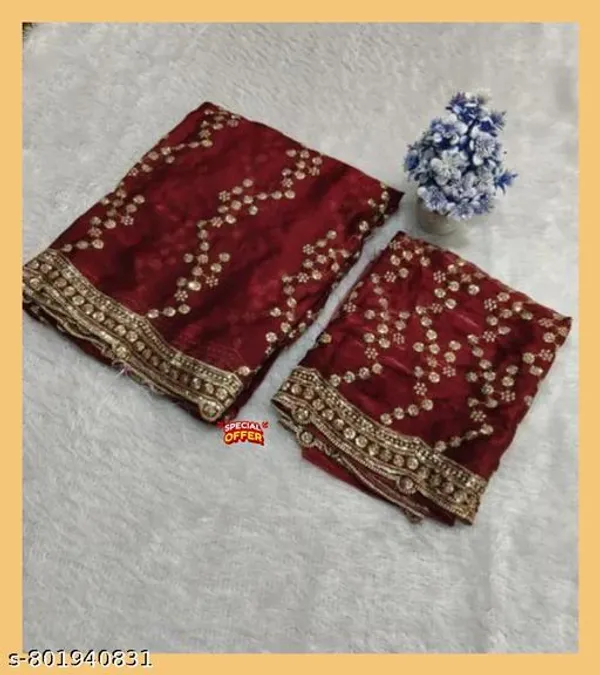 Maroon_Women_Premium_Embroidered_Partywear_Saree_Beautiful_Floral_Embroidered_Scallop_Border_Festival_Special_Saree_Trendy_Saree_2026_Saree_With_Golden_Sequins_Work_Designer_Blouse