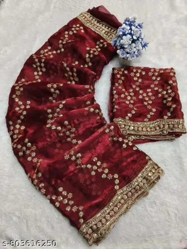 Women_S_Premium_Embroidered_Partywear_Saree_Beautiful_Floral_Embroidered_Scallop_Border_Festival_Special_Saree_Trendy_Saree_2026_Saree_With_Golden_Sequins_Work_Designer_Blouse