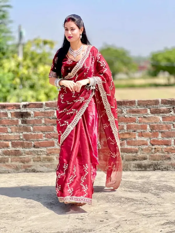 Womens_Premium_Embroidered_Partywear_Saree_Beautiful_Floral_Embroidered_Scallop_Border_Festival_Special_Saree_Trendy_Saree_2026_Saree_With_Golden_Sequins_Work_Designer_Blouse