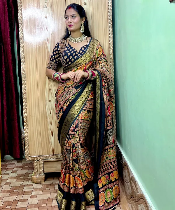 Kalamkari_Special_black_saree