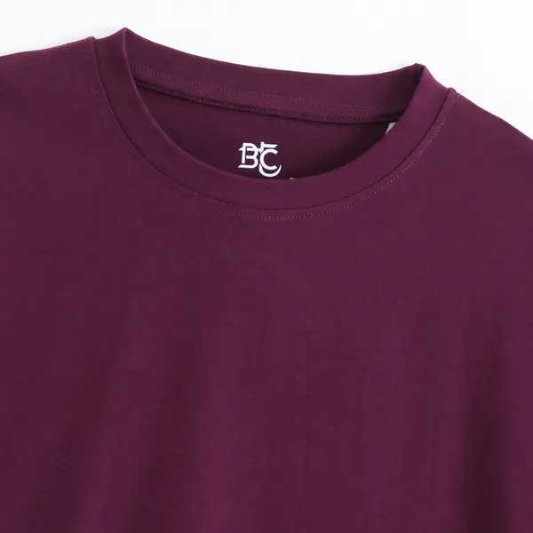 Royal_Burgundy_Cotton_Blend_T_Shirt_For_Men
