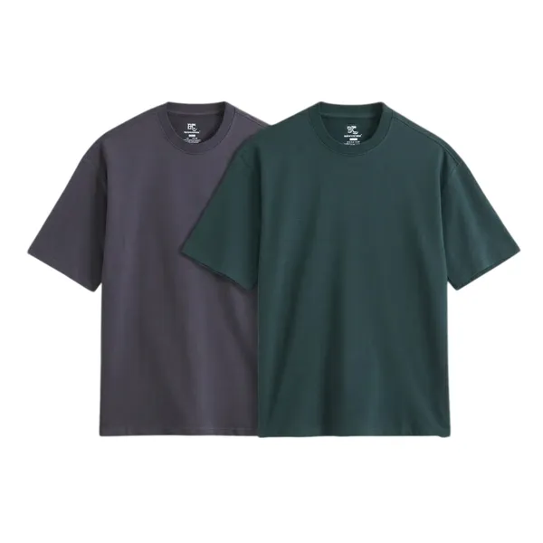 Oversized_T_Shirt_For_Men,_Forest_Green_And_Charcoal_Grey_Combo_Pack_Of_2