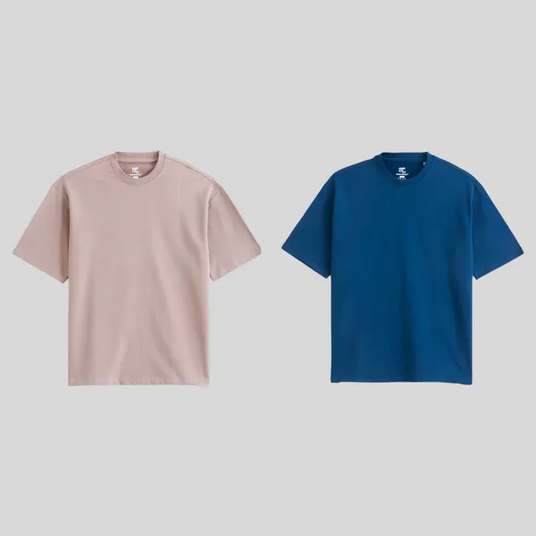 Oversized_T_Shirt_For_Men,_Desert_Sand_And_Ocean_Teal_Combo_Pack_Of_2