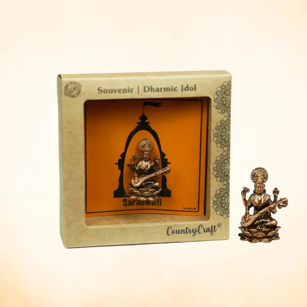 Copper_Saraswati_Idol_Miniature