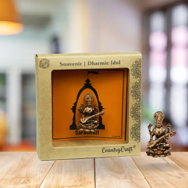 Copper_Saraswati_Idol_Miniature