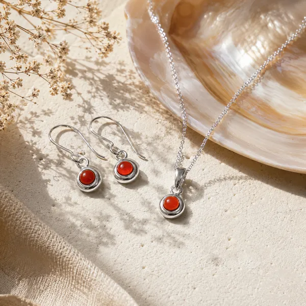 Coral_Earring_And_Pendant_Set