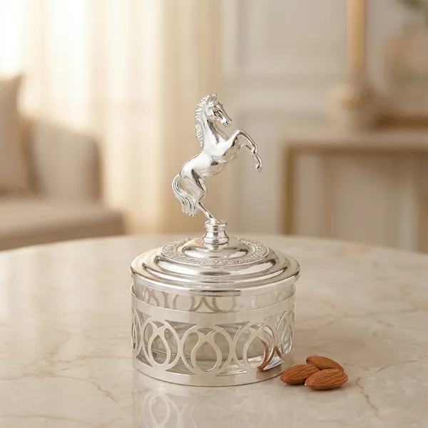 Auriesta_Sugar_Pot_With_Horse_Knob_-_Silver_Plated_Decorative_Storage_Container