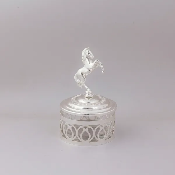 Auriesta_Sugar_Pot_With_Horse_Knob_-_Silver_Plated_Decorative_Storage_Container