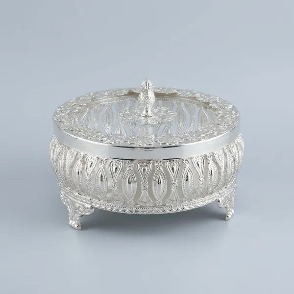Antique_Silver-Tone_Decorative_Jewelry_Box_With_Intricate_Filigree_Design