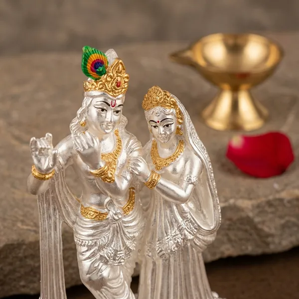 Silver-Plated_Radha_Krishna_Idol_With_Gold-Tone_Accents