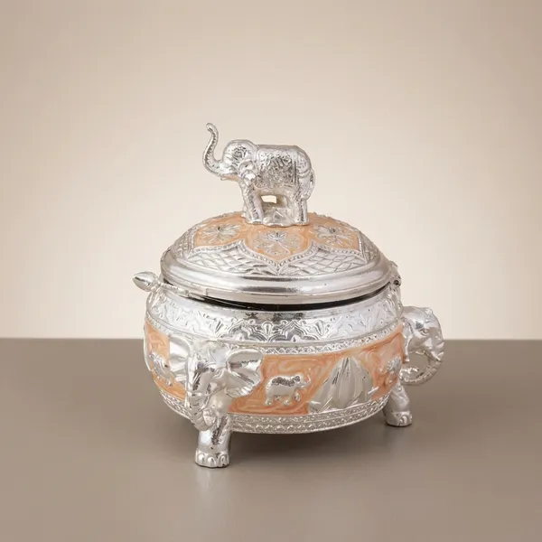 Silver-Toned_Elephant_Decorative_Jar_With_Lid