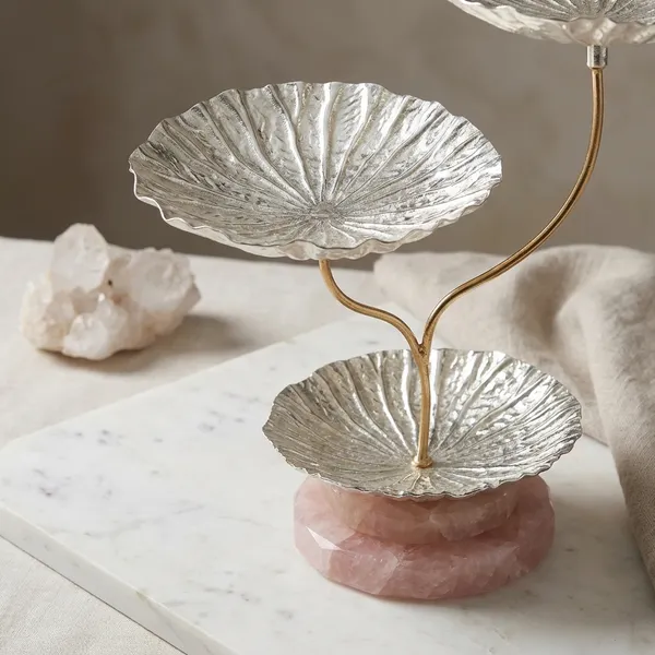 Lotus_Leaf_Twin_Platter_On_Pink_Polished_Stone