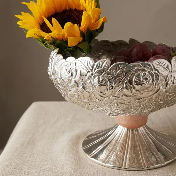 Crystal_Sunflower_Decorative_Bowl_With_Pedestal_Stand