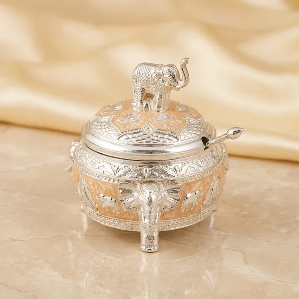 2_Elephant_Sugar_Bowl_Set_With_Oval_Tray