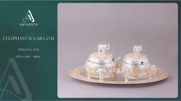 2_Elephant_Sugar_Bowl_Set_With_Oval_Tray