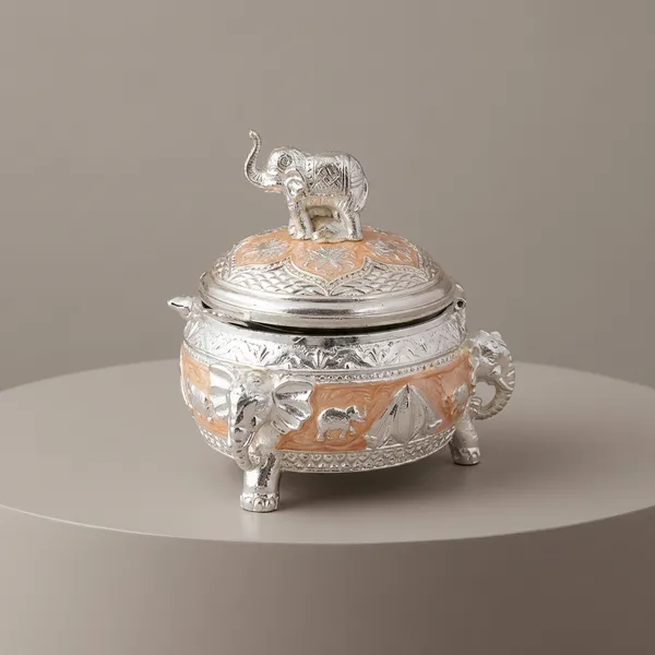 Auriesta_Covered_Bowl_With_Elephant_Lid_-_Small_Silver-Plated_Decorative_Bowl