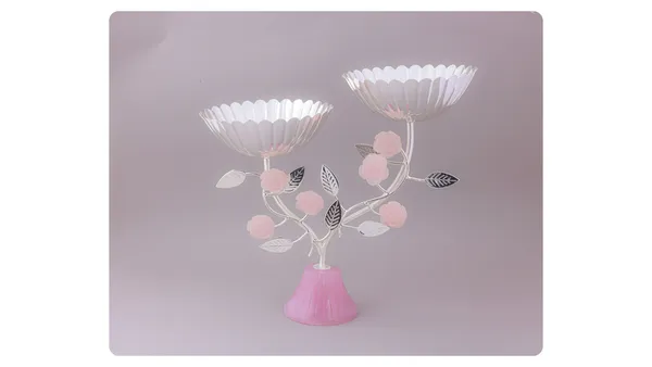 Elegant_Pink_&_White_Decorative_Serving_Stand_With_Floral_Design