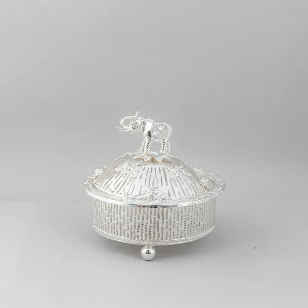 Handcrafted_Silver-Toned_Elephant_Trinket_Box_With_Lid