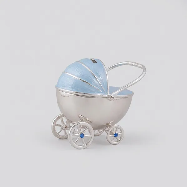 Miniature_Baby_Carriage_Keepsake_-_White_Pearlescent_Pram_With_Blue_Hood