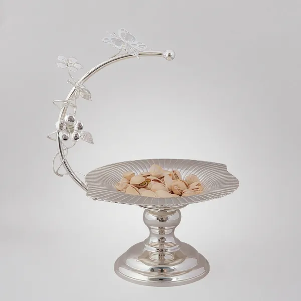Elegant_Silver-Plated_Butterfly_Fruit_Bowl_Stand_With_Decorative_Arch