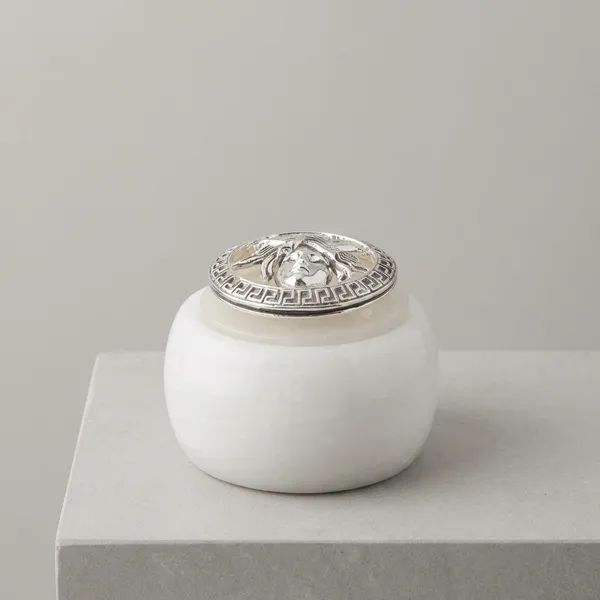Semi_Precious_Stone_Jar_-_White_Ceramic_With_Decorative_Metal_Lid