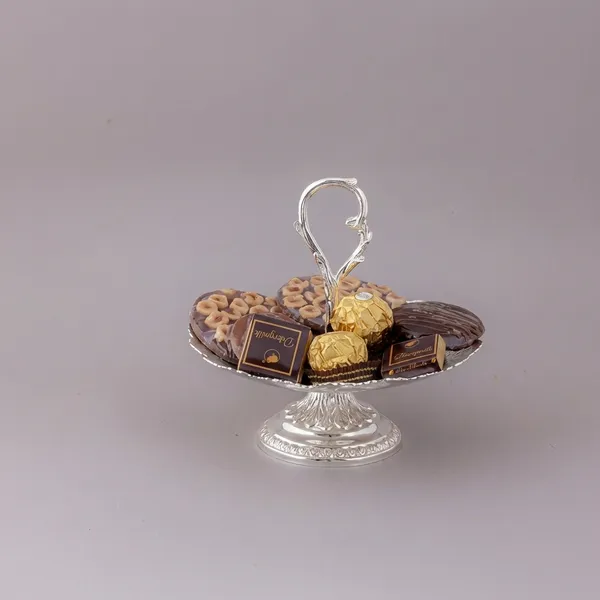 Footed_Leaf_Platter_-_Silver_Chocolate_Platter_With_Decorative_Elephant_Handle