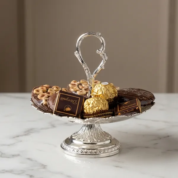 Footed_Leaf_Platter_-_Silver_Chocolate_Platter_With_Decorative_Elephant_Handle