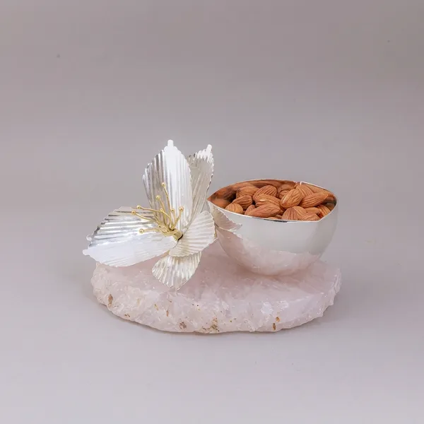 Flower_Tikona_Bowl_-_Rose_Quartz/Pewter