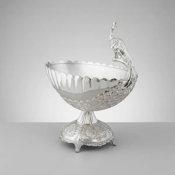 Elegant_Silver-Plated_Peacock_Fruit_Bowl_With_Decorative_Pedestal_Stand