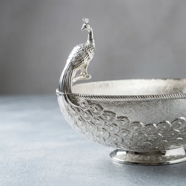 Elegant_Silver-Plated_Peacock_Fruit_Bowl_With_Decorative_Pedestal_Stand