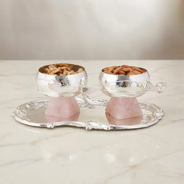 Aurita_Pyramid_Pebble_Bowl_Set_Of_2_-_Silver_Plated_Serving_Bowls_With_Tray