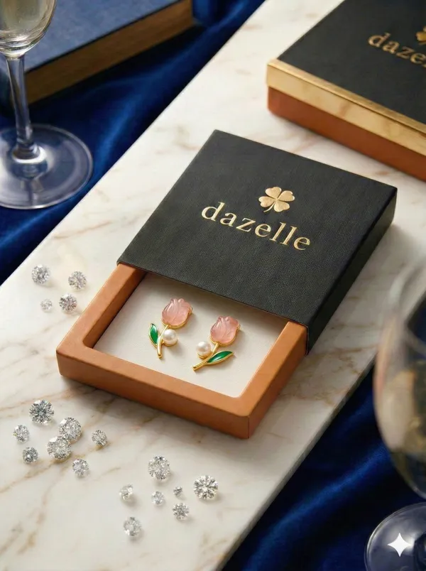 Blushing_Tulip_Enamel_Studs_|_Morning_Dew_Tulip_Earrings_For_Women