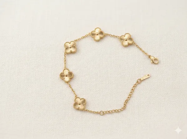 Aurelia_Sunburst_Lucky_Four_Leaf_Clover_18K_Gold_Tone_Titanium_Steel_Anti_Tarnish__Anti_Tarnish_Bracelet_For_Women