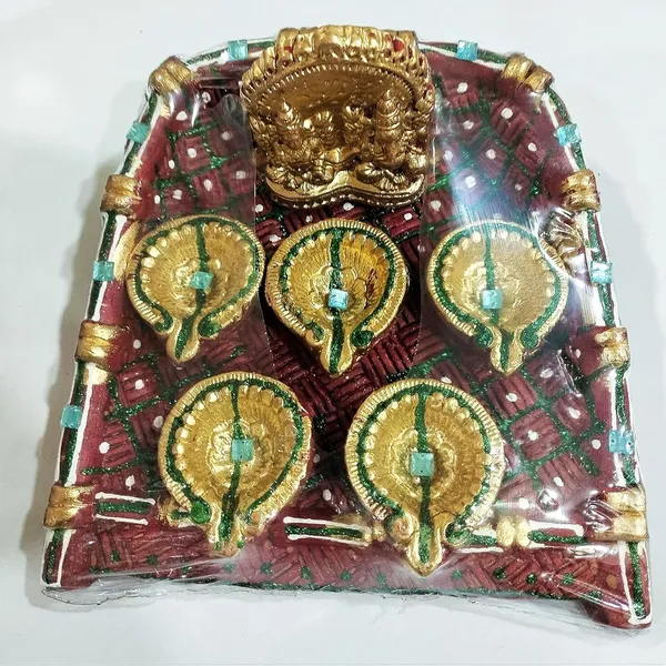 Red_Traders_Handmade_Teracotta_Clay_Decorative_Diya_Supdi_Shaped_With_5_Diyas_And_Ganeshji_Laxmiji_Statue_Ideal_For_Gifting_On_Diwali_Home_Decoration_Diwali_Diyas_For_Home_Decoration