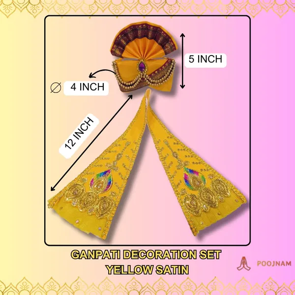 Yellow_Ganpati_Pheta_And_Dupatta_Set_Fits_Idols_Of_Height_1Ft_To_2.5_Ft_Pheta_Diameter_4_Inches_Flexible_Base_Includes_Aasan_Mala_Atharvashish_Book_Regular