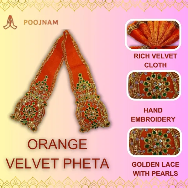 Orange_Ganpati_Pheta_And_Dupatta_Set_Fits_Idols_Of_Height_1Ft_To_2_5_Ft_Pheta_Diameter_4_Inches_Flexible_Base_Includes_Aasan_Mala_Atharvashish_Book_Orange_Premium