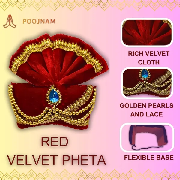 Red_Ganpati_Pheta_And_Dupatta_Set_Fits_Idols_Of_Height_1Ft_To_2.5_Ft_Pheta_Diameter_4_Inches_Flexible_Base_Includes_Aasan_Mala_Atharvashish_Book_Premium