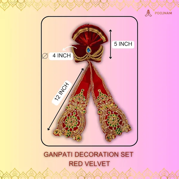 Red_Ganpati_Pheta_And_Dupatta_Set_Fits_Idols_Of_Height_1Ft_To_2.5_Ft_Pheta_Diameter_4_Inches_Flexible_Base_Includes_Aasan_Mala_Atharvashish_Book_Premium
